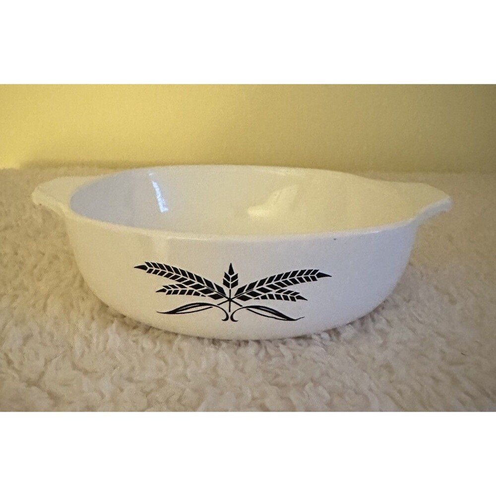 Vintage Anchor Hocking Black Wheat Cookware 9” 1 Quart Retro Casserole  Dish USA